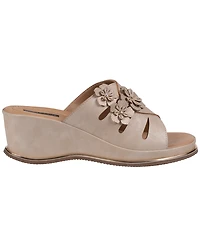 Gc Shoes Women's Sarel Floral Round Toe Wedge Sandals