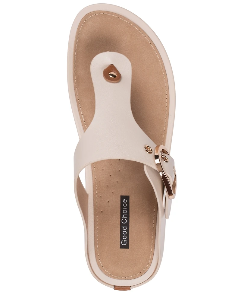 Gc Shoes Women's Rhodes Thong Round Toe Wedge Sandals