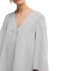Free People Women's Goldie Balloon-Sleeve V-Neck Dress