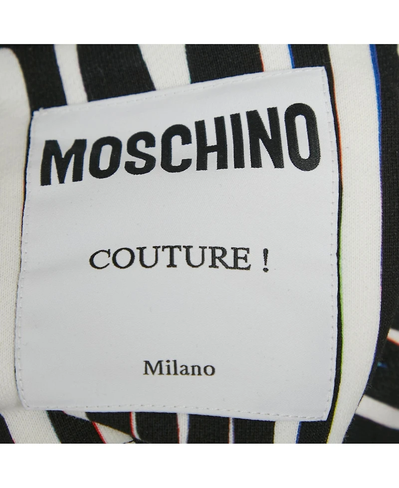 Pre-Owned Moschino Men's Couture Black/white Logo Print Hoodie