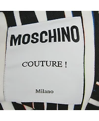 Pre-Owned Moschino Men's Couture Black/white Logo Print Hoodie