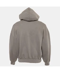 Pre-Owned Balenciaga Men's Unisex Grey Cotton Distressed Zip-Up Hoodie