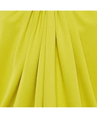 Pre-Owned Ronny Kobo Women's Olive Green Jersey Halterneck Ruched Top