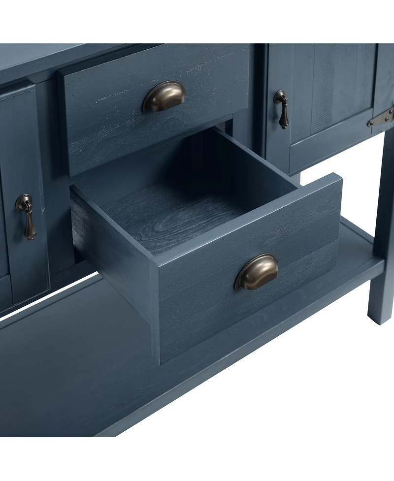 Streamdale Furniture Solid Wood Sideboard Console Table with 2 Drawers & Cabinets