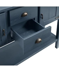 Streamdale Furniture Solid Wood Sideboard Console Table with 2 Drawers & Cabinets