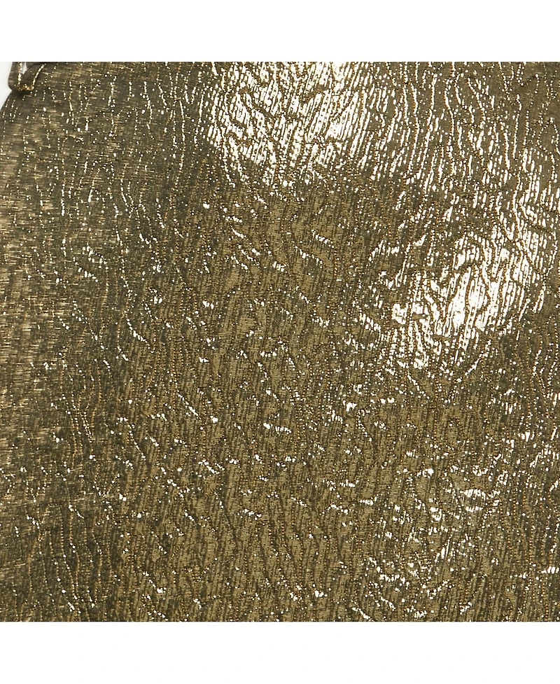 Pre-Owned Salvatore Ferragamo Women's Metallic Textured Lamé Pencil Skirt