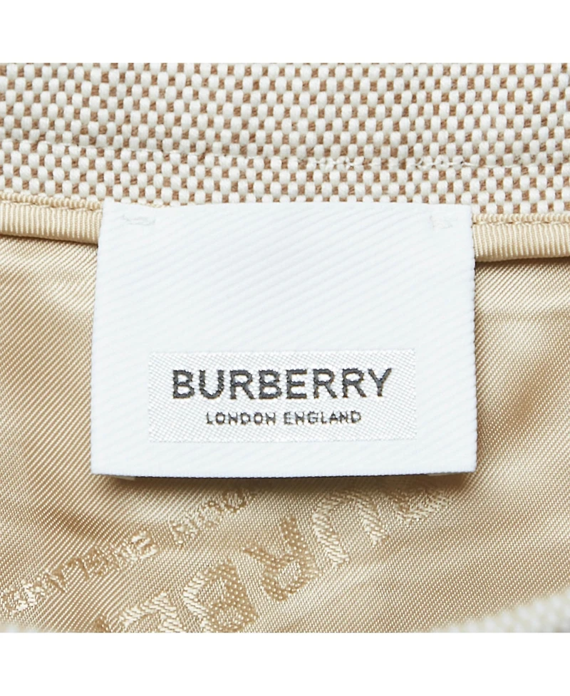 Pre-Owned Burberry Women's Beige Canvas Leather Trim Short Skirt