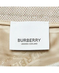 Pre-Owned Burberry Women's Beige Canvas Leather Trim Short Skirt