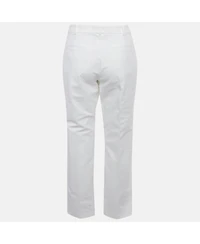Pre-Owned Emilio Pucci Women's White Taffeta Trousers