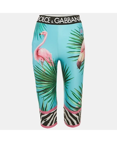 Pre-Owned Dolce & Gabbana Women's X Khaled Khaled Multicolor Flamingo Print Jersey Leggings