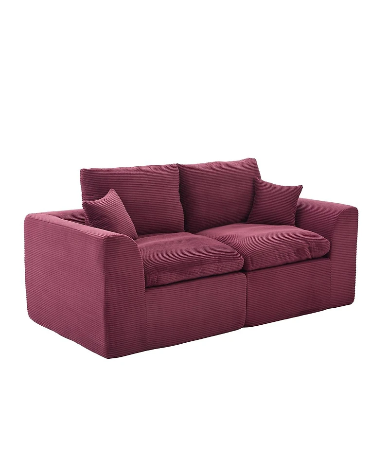 Streamdale Furniture Modular Sectional Sofa Cloud Couch, Comfy Modern 2 Seater with Removable Cushion Covers