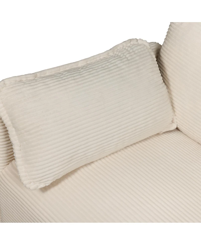 Streamdale Furniture 48" Corduroy Loveseat Couch with Cushions & Side Storage