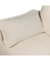 Streamdale Furniture 48" Corduroy Loveseat Couch with Cushions & Side Storage