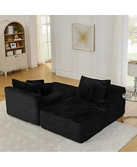 Streamdale Furniture velvet two-seater lazy sofa, No Assembly Required