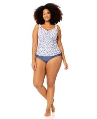 Raisins Curve Womens Plus Size Sasha Sweetheart Neck Tankini Top Full Coverage Bottoms
