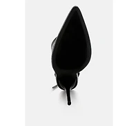 Dacia Rhinestones Strap Satin Calf Boots