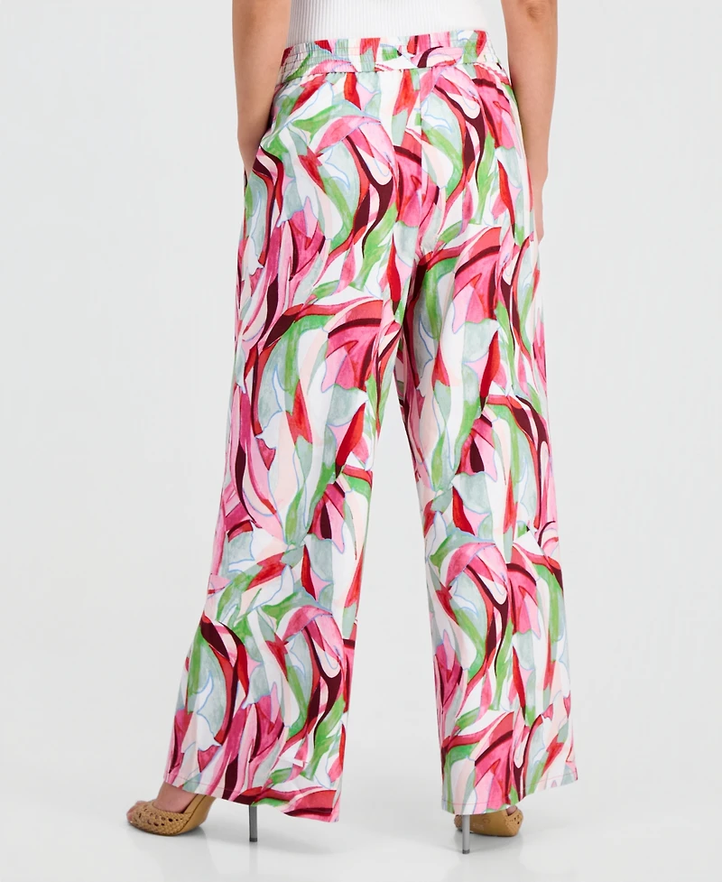 I.n.c. International Concepts Petite Printed Wide-Leg Pants, Created for Macy's