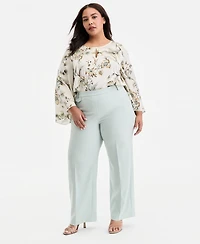 Anne Klein Plus Pull-On Flap-Pocket Pants