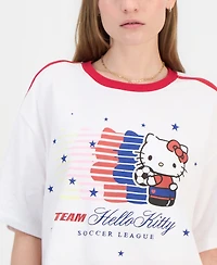 Love Tribe Juniors' Team Hello Kitty Soccer Jersey Graphic T-Shirt
