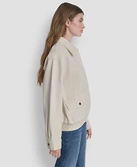 Dkny Women's Denim Bomber Coat