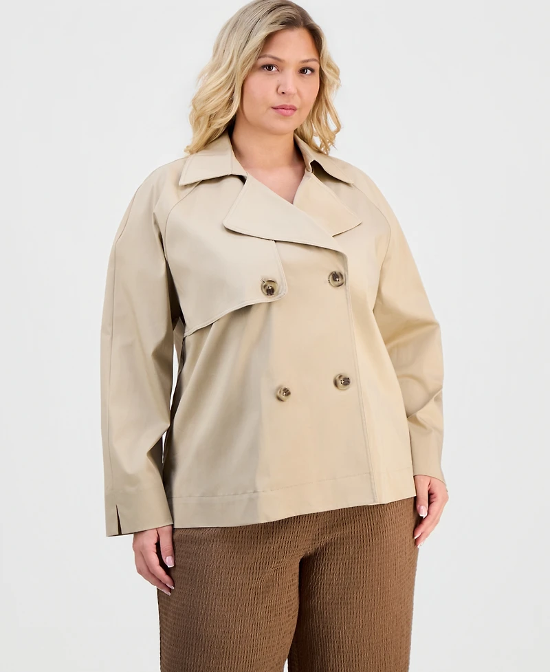 Anne Klein Essentials Plus Double-Breasted Blazer