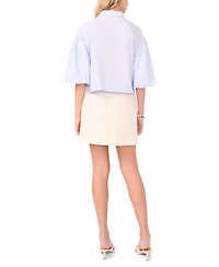 Vince Camuto Women's Bubble Short-Sleeve Button-Up Shirt