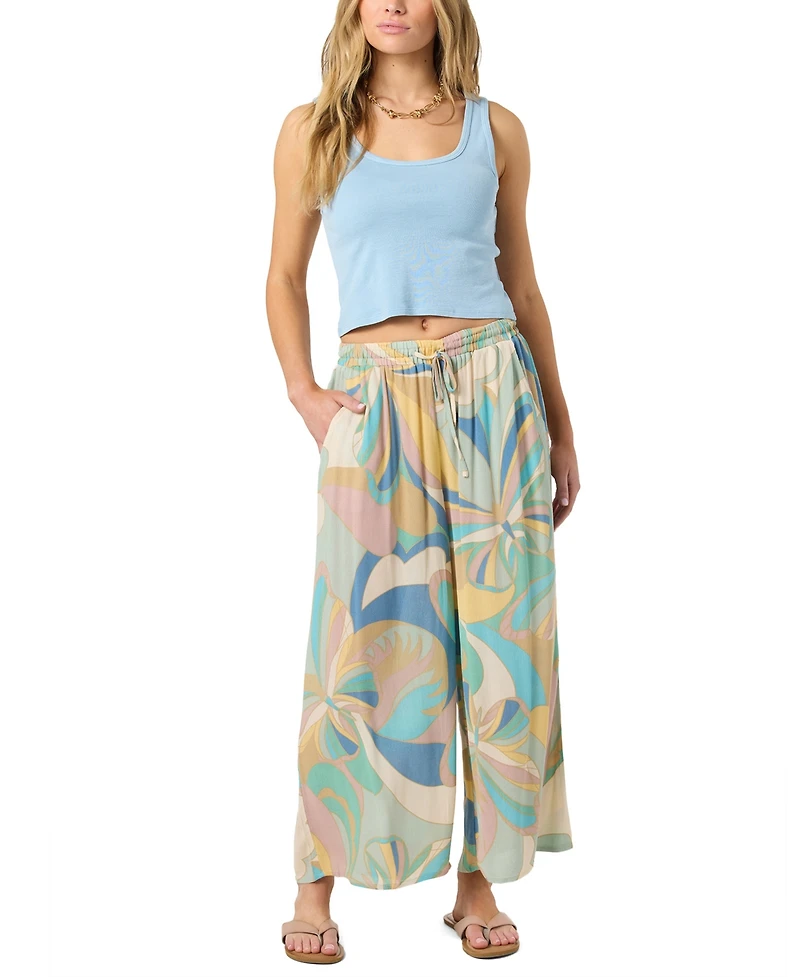 O'Neill Juniors' Rosalie Elastic Waistband Butterfly Printed Pants