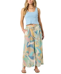 O'Neill Juniors' Rosalie Elastic Waistband Butterfly Printed Pants