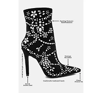 London Rag Women's Dunari Diamante Embellished Microfiber Boots