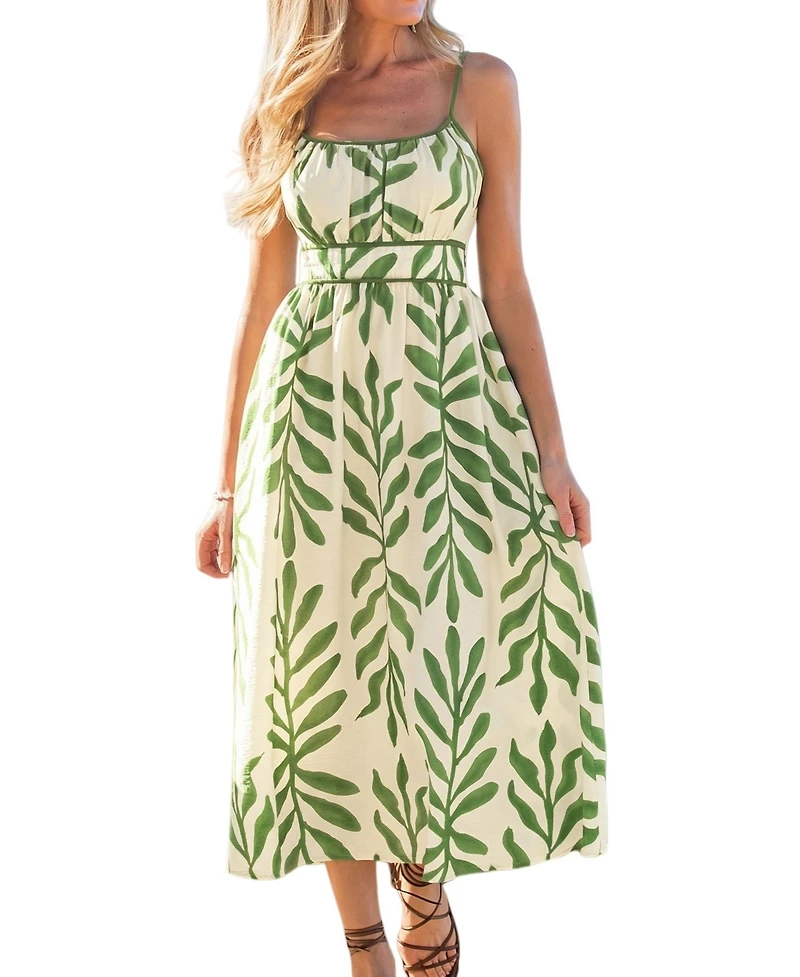 Cupshe Women's Soft Sunshine Tropical Midi Beach Dress