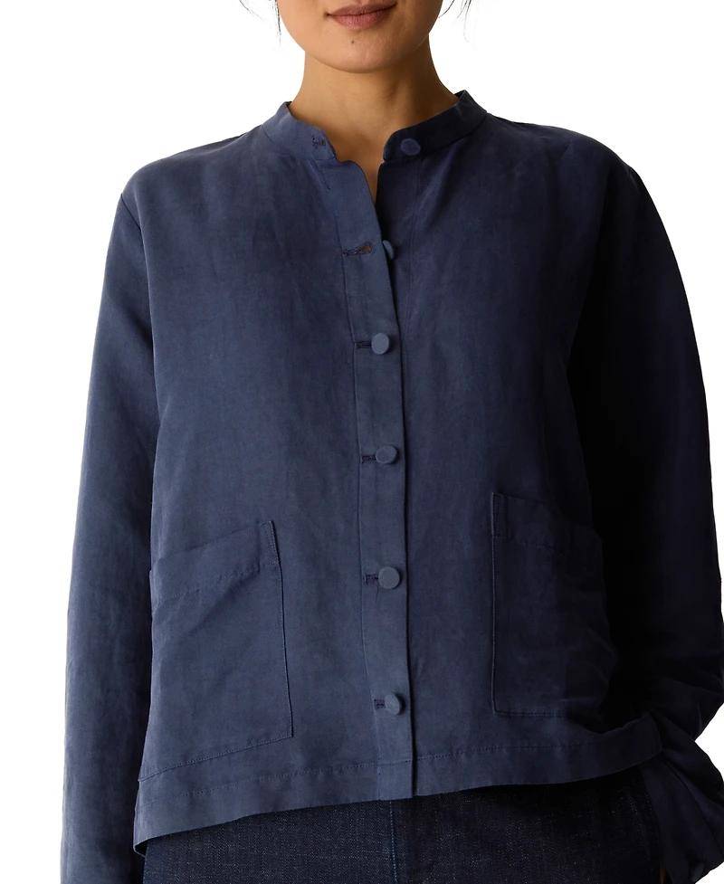 Eileen Fisher Women's Mandarin Collar Shirt Jacket