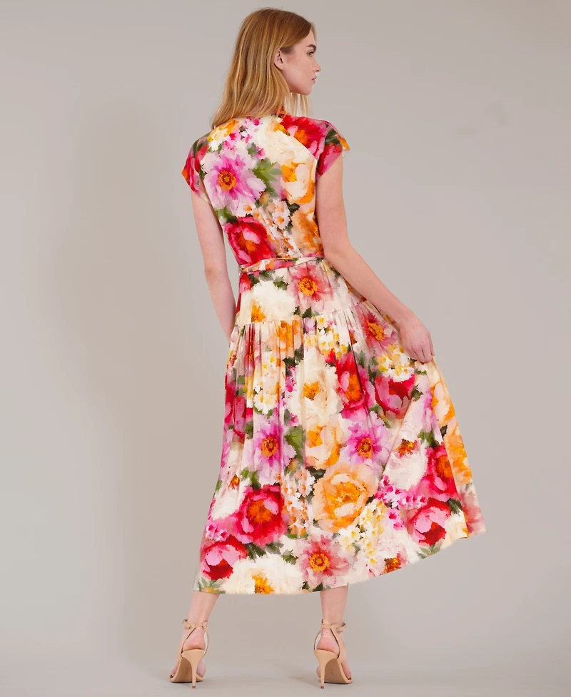 julia jordan Women's Collared Self-Tie Shirt Dress