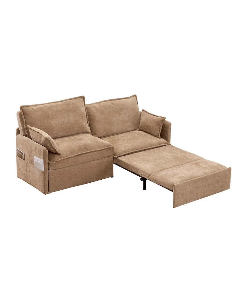 Streamdale Furniture Versatile 3-in-1 Chenille Sleeper Sofa with Storage & Charging