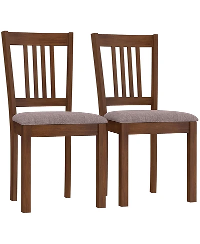 Homcom Dining Chairs Set of 2, Linen Upholste Kitchen Chairs,