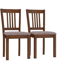 Homcom Dining Chairs Set of 2, Upholste Kitchen Chairs, Taupe