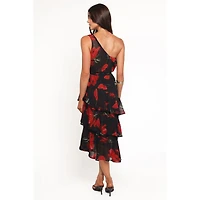 Petal and Pup Women's Brigette One Shoulder Tiered Midi Dress
