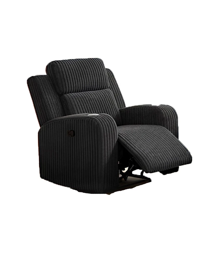 Streamdale Furniture Recliner Sofa Couch 1-Seater, Manual Faux Fur, Cup Holders