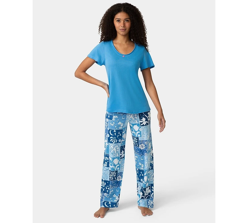 Hue Women's Short-Sleeve Rosette Sleep T-Shirt