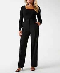 Guess Women's Nausica Wide Leg Pleated Pants