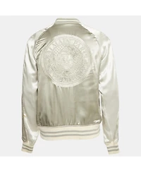 Pre-Owned Balmain Women's Grey Satin Bomber Jacket
