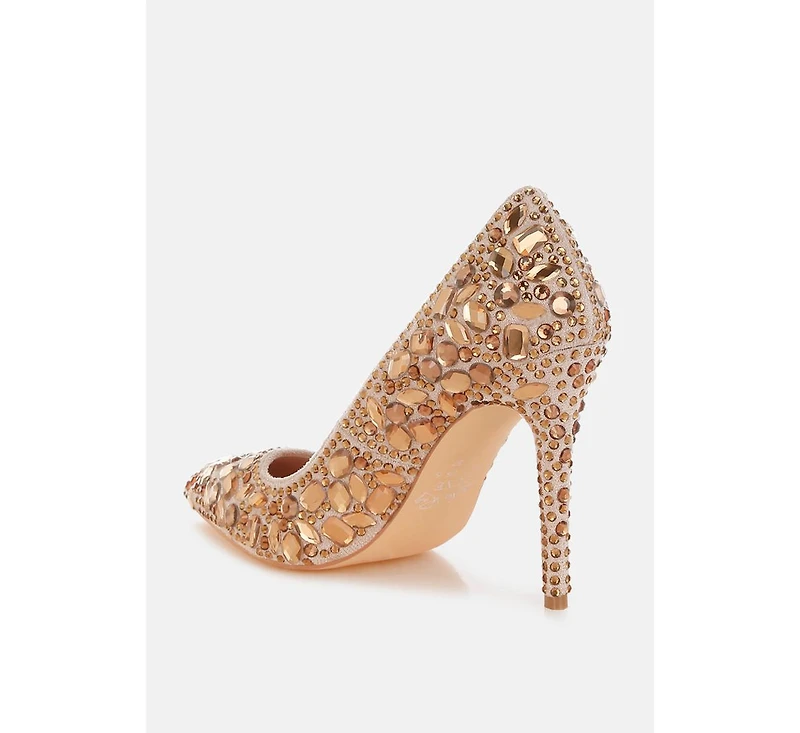 London Rag Women's Iceout Diamante and Rhinestone Embellishments Pumps