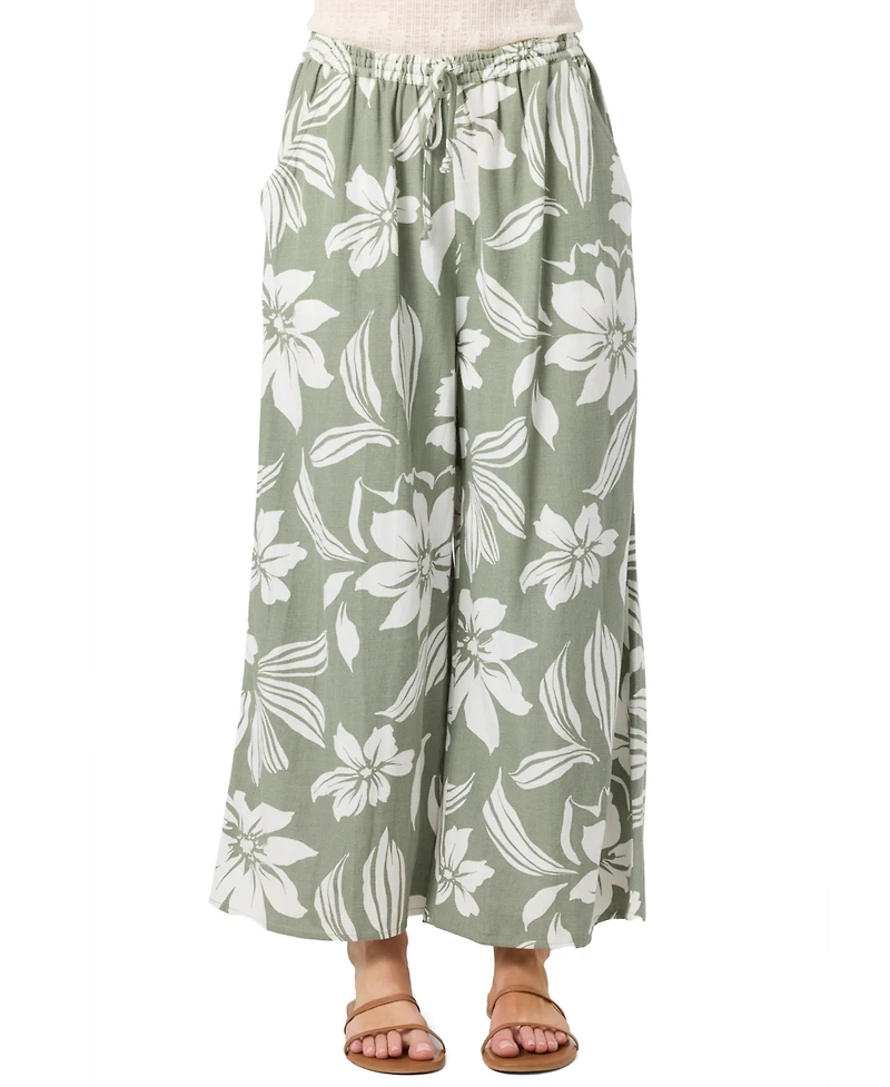 O'Neill Women's Rosalie Floral Wide-Leg Pull-On Pants