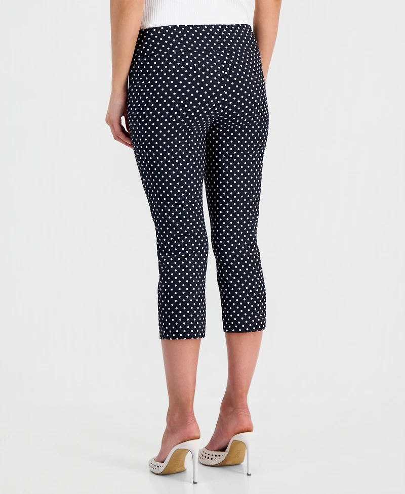I.n.c. International Concepts Petite Printed Mid-Rise Pull-On Bengaline Capri Pants, Created for Macy's