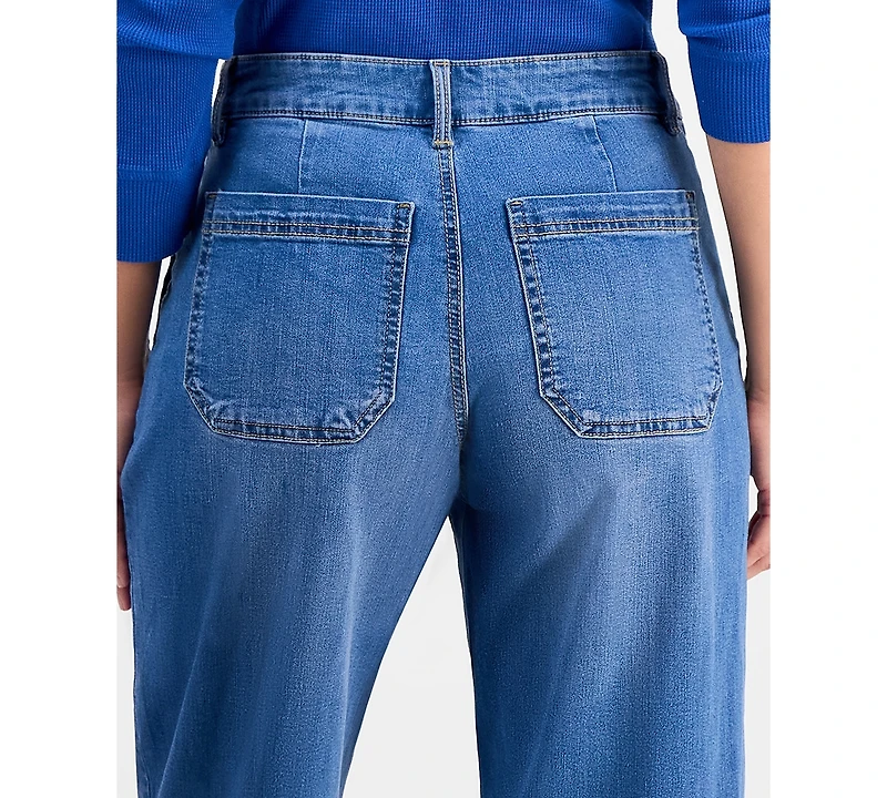 Style & Co Women's Utility-Pocket Barrel Jeans, Macy's Exclusive