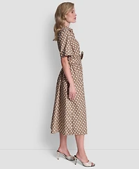 Dkny Women's Collared Midi Shirt Dress