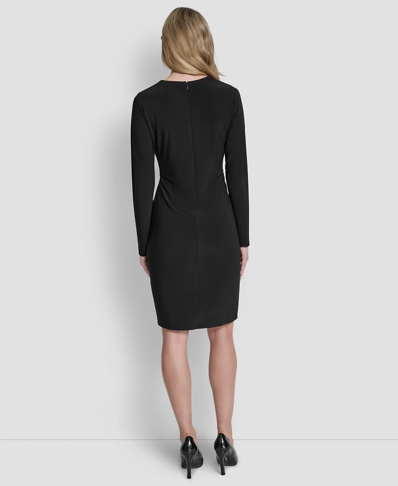 Dkny Women's V-Neck Faux Wrap Dress