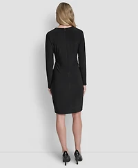 Dkny Women's V-Neck Faux Wrap Dress