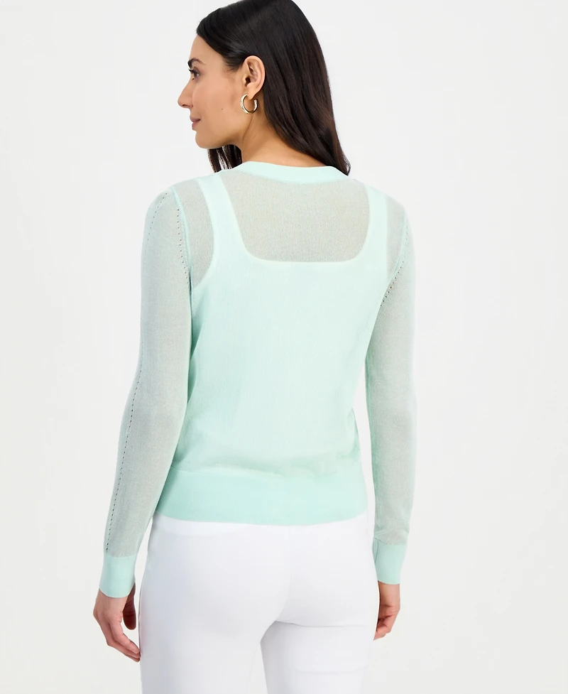 I.n.c. International Concepts Petite Button-Front Cardigan, Exclusively at Macy's