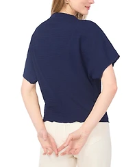 Vince Camuto Women's Textured High Neck Wide Sleeve Top
