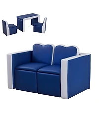 “Hongge Kids Convertible Sofa Table & Chair Set with Storage, 31-Inch”